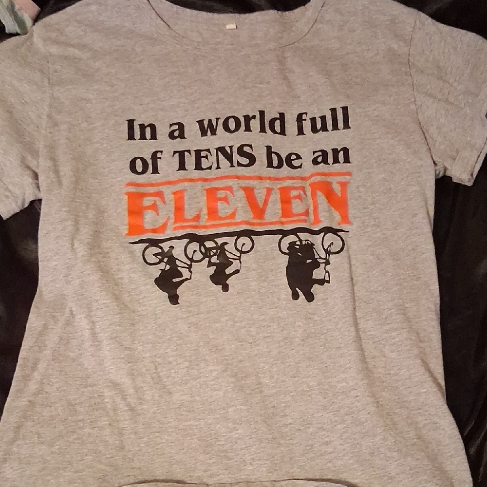 Kids' Gray Graphic Tee with Orange Accents